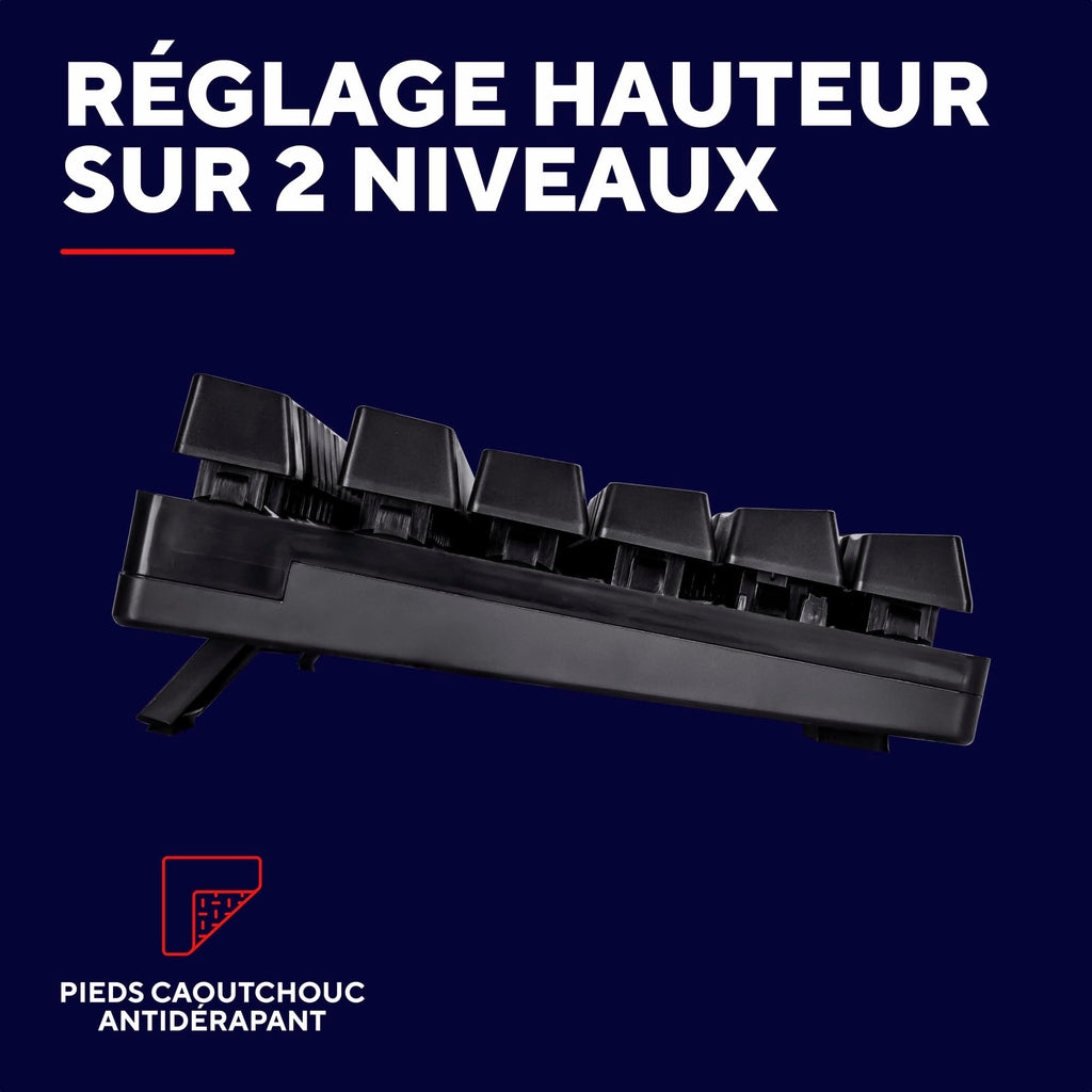 Trust Gaming GXT 835 Azor Clavier Gamer Filaire AZERTY Français, Éclairage LED Arc-en-Ciel, Mode Jeu, 8 Touches Anti-ghosting, Clavier Gaming à Membrane USB, PC/Ordinateur Portable - Noir